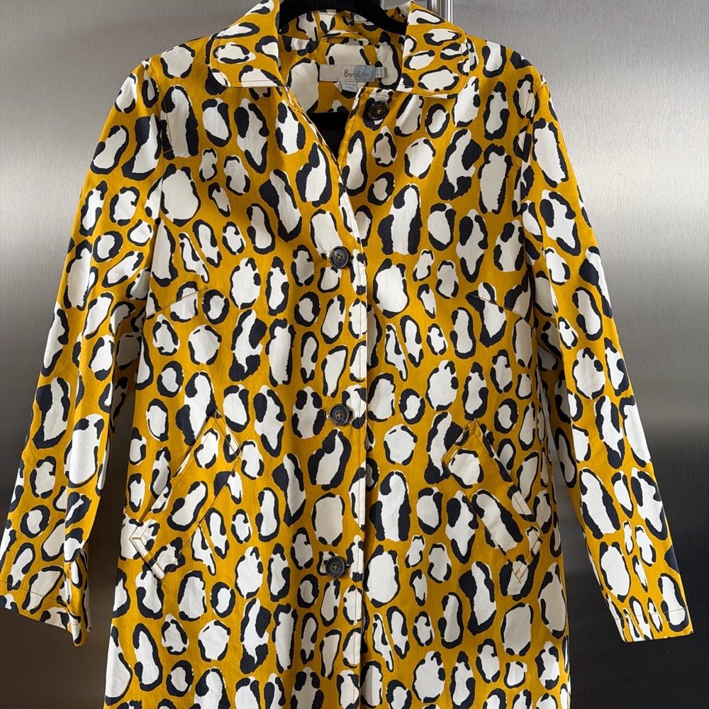 Boden Yellow and Black Patterned Coat